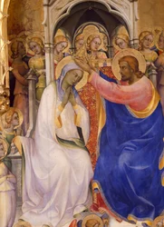 A Szűz megkoronázása, részlet, amelyen Krisztus megkoronázza a Szüzet, 1414
